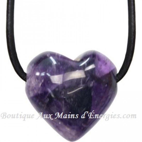 AMETHYST NECKLACE - BOMBED HEART